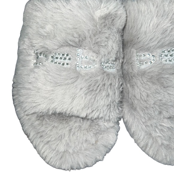 New Bebe Adjustable Strap Faux Fur Slipper Shoe Slides - Picture 5 of 9